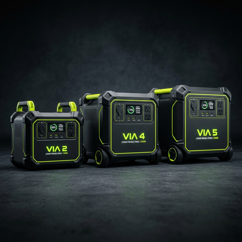ViaLuma Portable Battery Lineup VIA 2, VIA 4, VIA 5